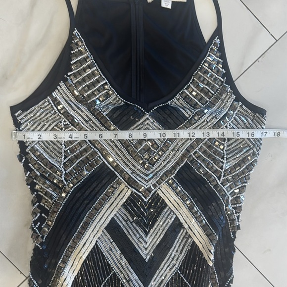 Boston Proper Black and Silver Beaded Dress. Sz 8 - Picture 7 of 9